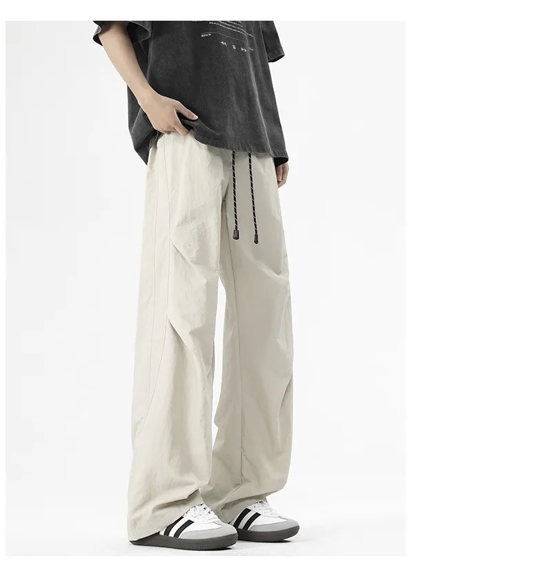 Men's American Style Paratrooper Casual Pants - Trendy Loose Fit Workwear Trousers for Spring/Summer 2026, Versatile Straight Leg Long Pants showcase 8