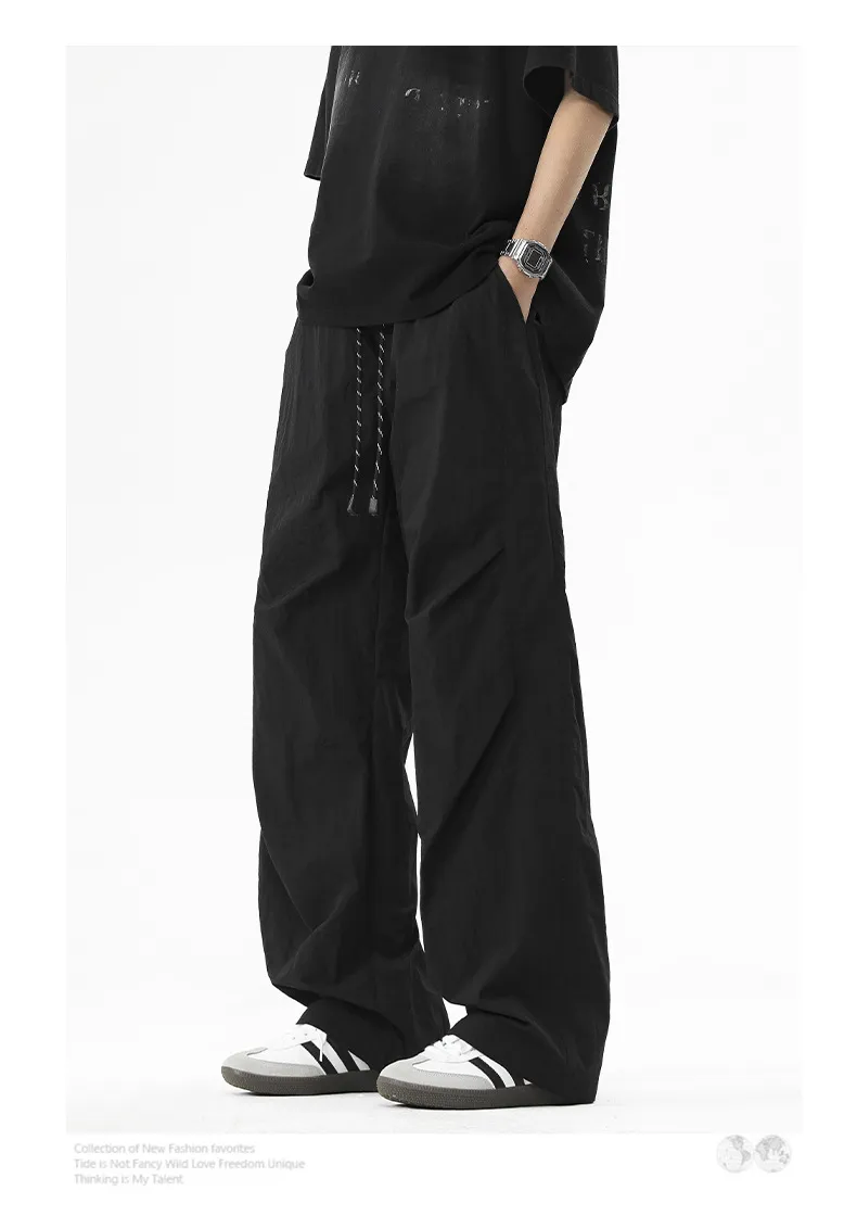 Men's American Style Paratrooper Casual Pants - Trendy Loose Fit Workwear Trousers for Spring/Summer 2026, Versatile Straight Leg Long Pants showcase 11