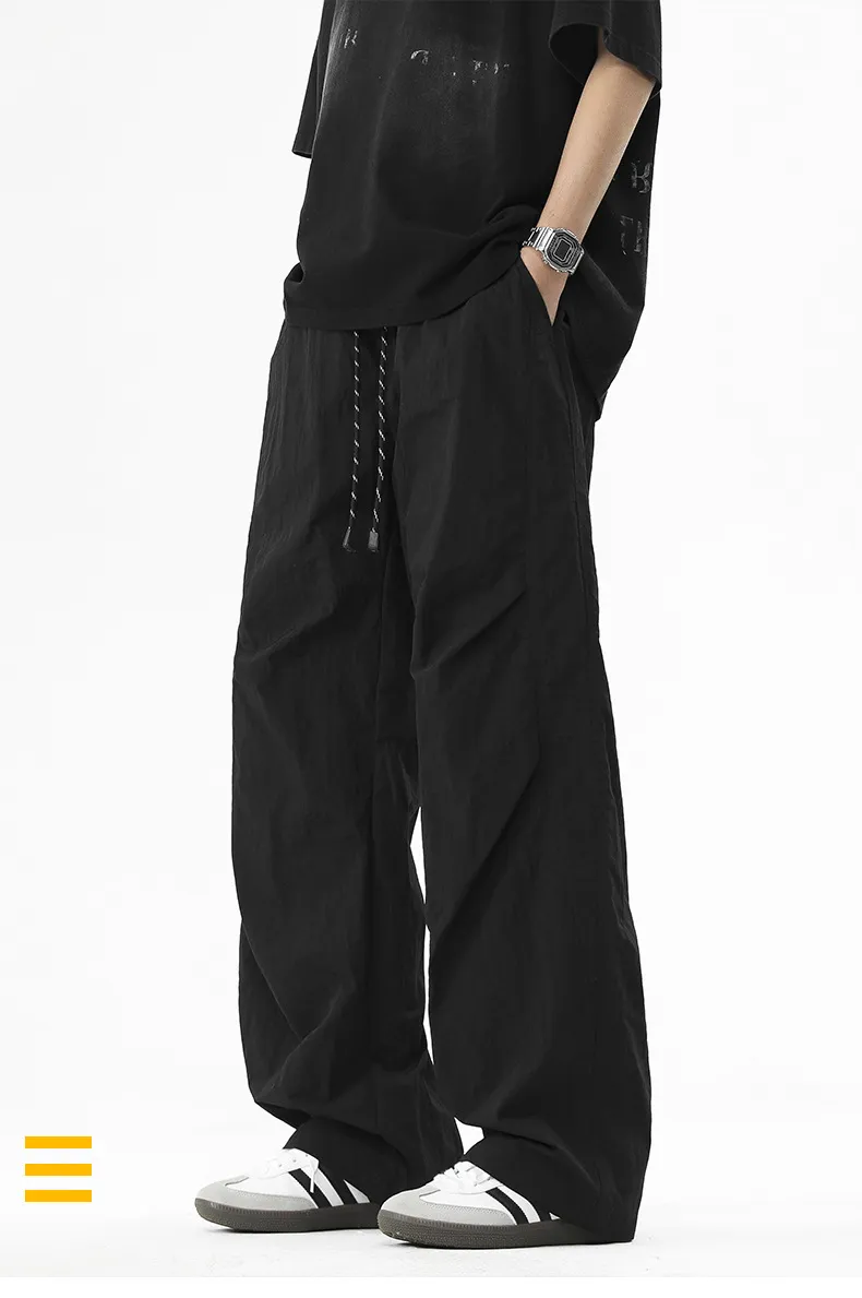 Men's American Style Paratrooper Casual Pants - Trendy Loose Fit Workwear Trousers for Spring/Summer 2026, Versatile Straight Leg Long Pants showcase 5