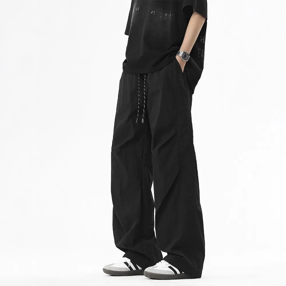 Men's American Style Paratrooper Casual Pants - Trendy Loose Fit Workwear Trousers for Spring/Summer 2026, Versatile Straight Leg Long Pants thumbnail 2