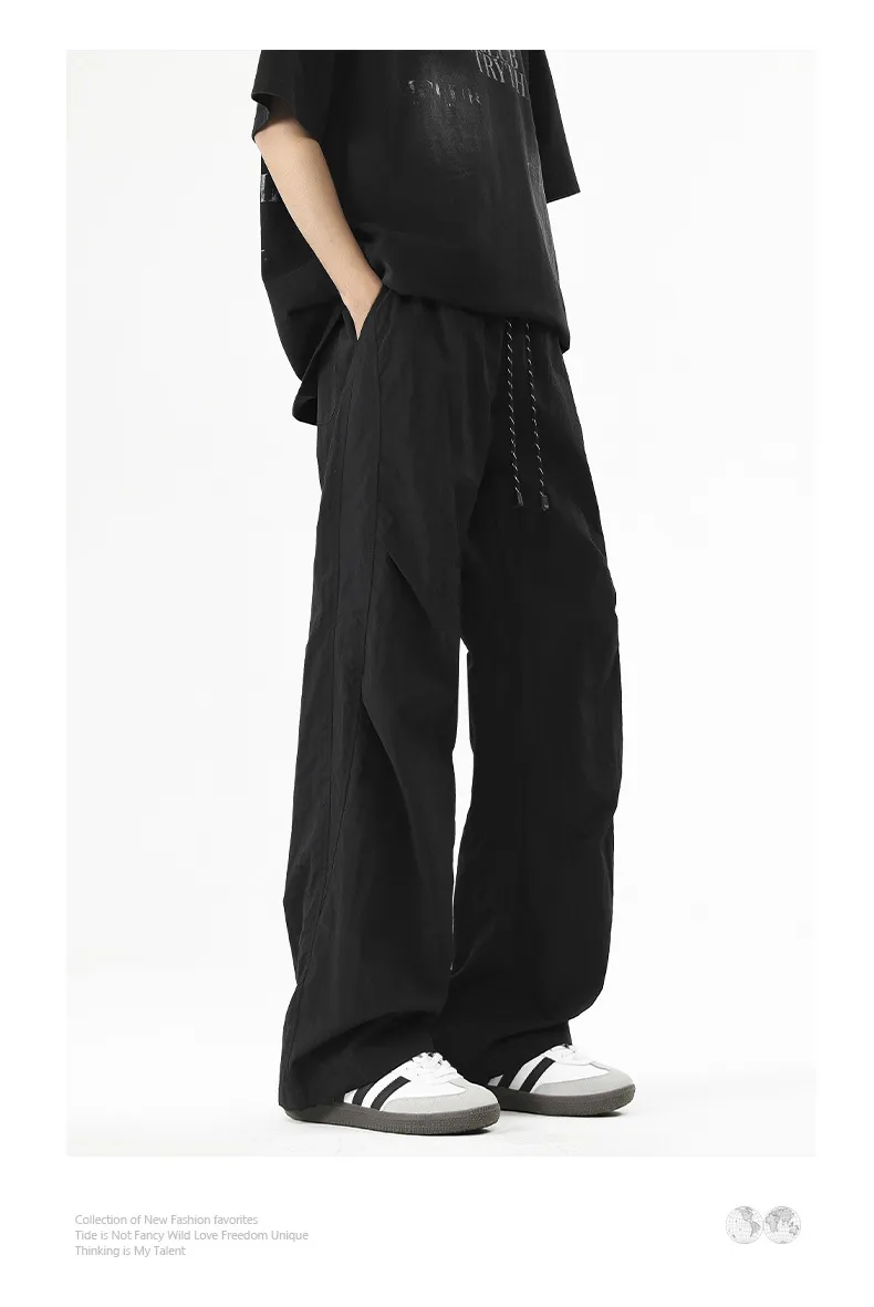 Men's American Style Paratrooper Casual Pants - Trendy Loose Fit Workwear Trousers for Spring/Summer 2026, Versatile Straight Leg Long Pants showcase 12