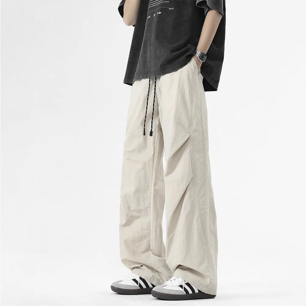 Men's American Style Paratrooper Casual Pants - Trendy Loose Fit Workwear Trousers for Spring/Summer 2026, Versatile Straight Leg Long Pants thumbnail 1