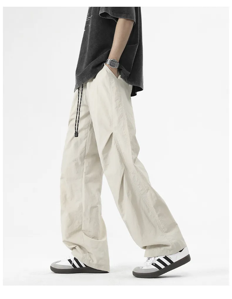 Men's American Style Paratrooper Casual Pants - Trendy Loose Fit Workwear Trousers for Spring/Summer 2026, Versatile Straight Leg Long Pants showcase 9