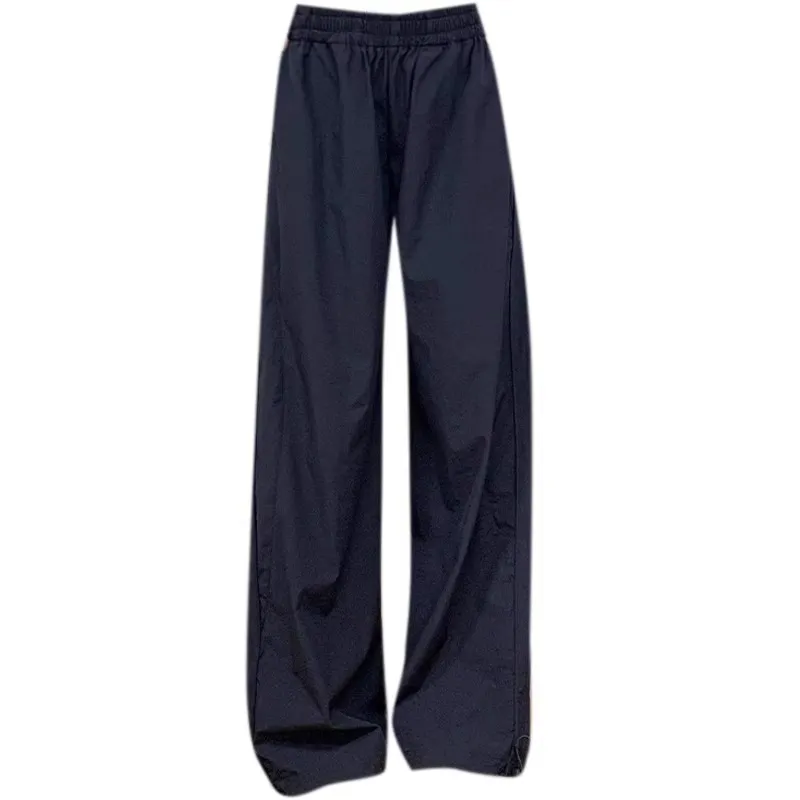 Navy Blue Women's Quick-Drying Cargo Pants - Summer Thin Loose Straight Wide-Leg Casual Sports Trousers for Petite Fit thumbnail 5
