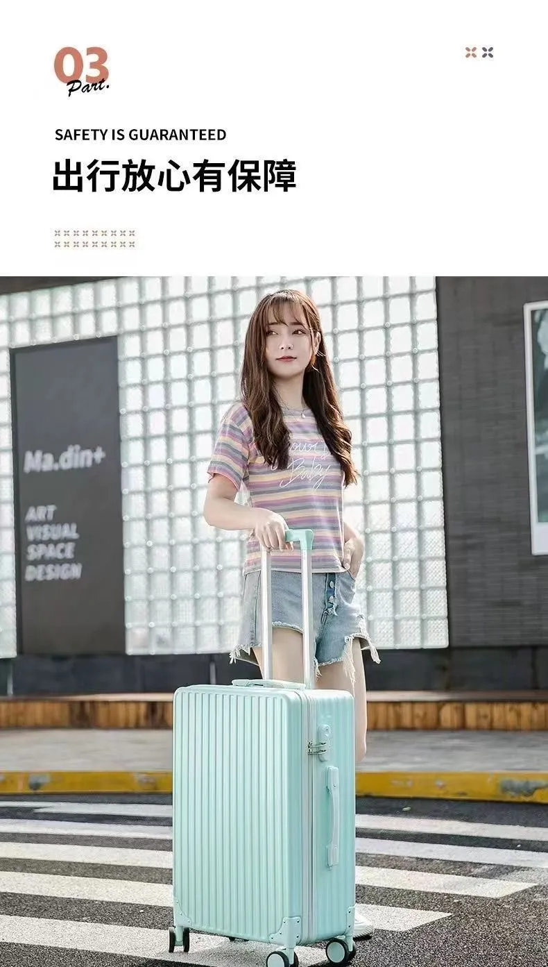 Women's Trendy Open-Top Suitcase 2025, Lightweight Carry-On Trolley with Soft-Sound Spinner Wheels, Stylish Instagram Fashion Travel Luggage showcase 13