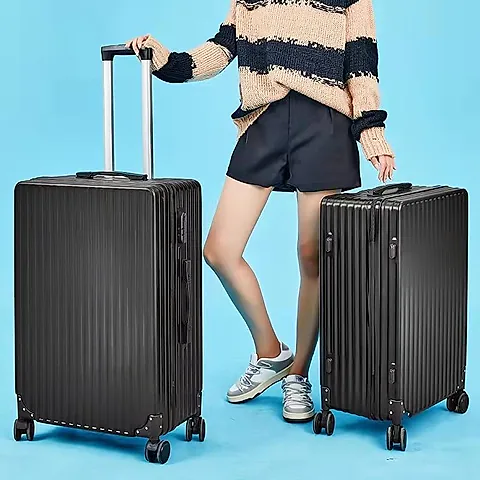 Women's Trendy Open-Top Suitcase 2025, Lightweight Carry-On Trolley with Soft-Sound Spinner Wheels, Stylish Instagram Fashion Travel Luggage