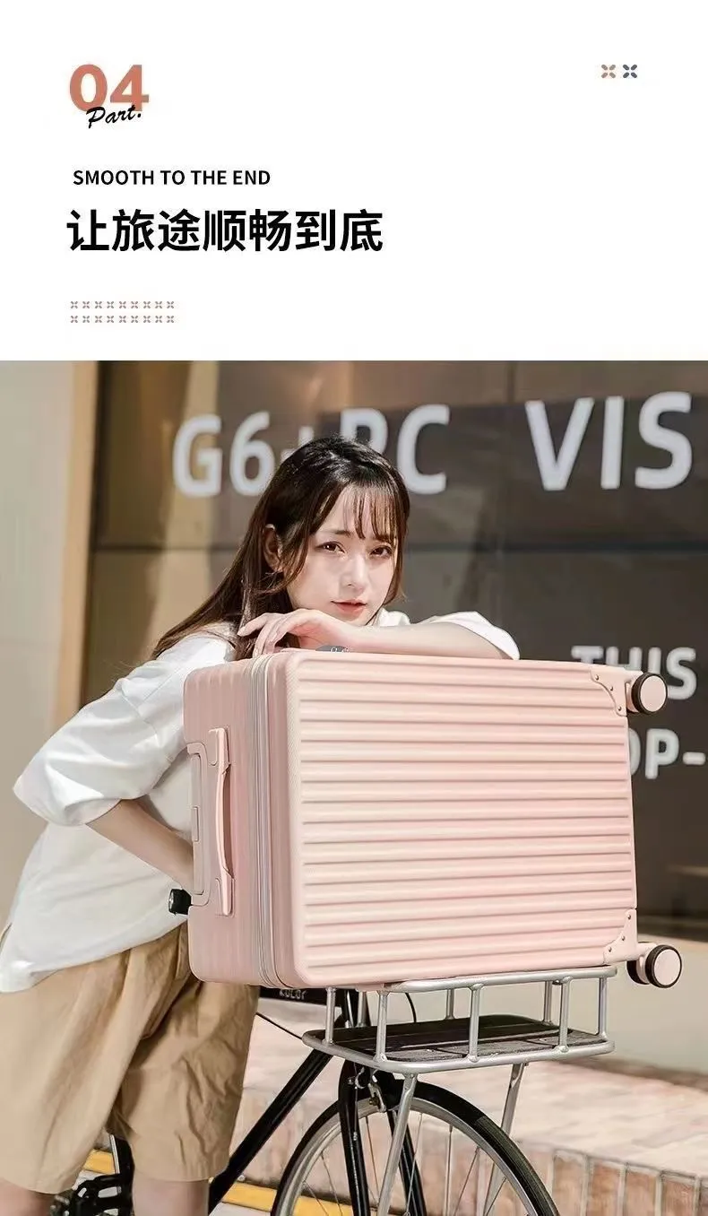 Women's Trendy Open-Top Suitcase 2025, Lightweight Carry-On Trolley with Soft-Sound Spinner Wheels, Stylish Instagram Fashion Travel Luggage showcase 2