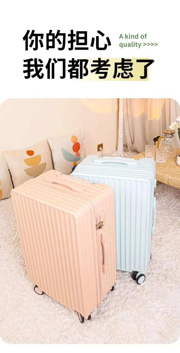 Women's Trendy Open-Top Suitcase 2025, Lightweight Carry-On Trolley with Soft-Sound Spinner Wheels, Stylish Instagram Fashion Travel Luggage showcase 7