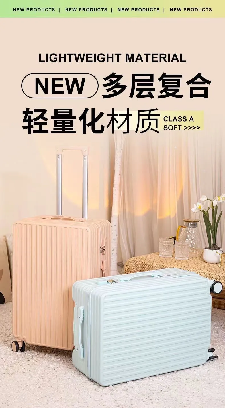 Women's Trendy Open-Top Suitcase 2025, Lightweight Carry-On Trolley with Soft-Sound Spinner Wheels, Stylish Instagram Fashion Travel Luggage showcase 5