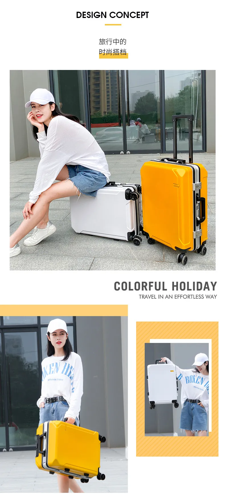 Durable Large Capacity 22-Inch Carry-On Luggage Suitcase for Men & Women - Ideal for College Students & Business Travelers, Boarding Box Design showcase 2