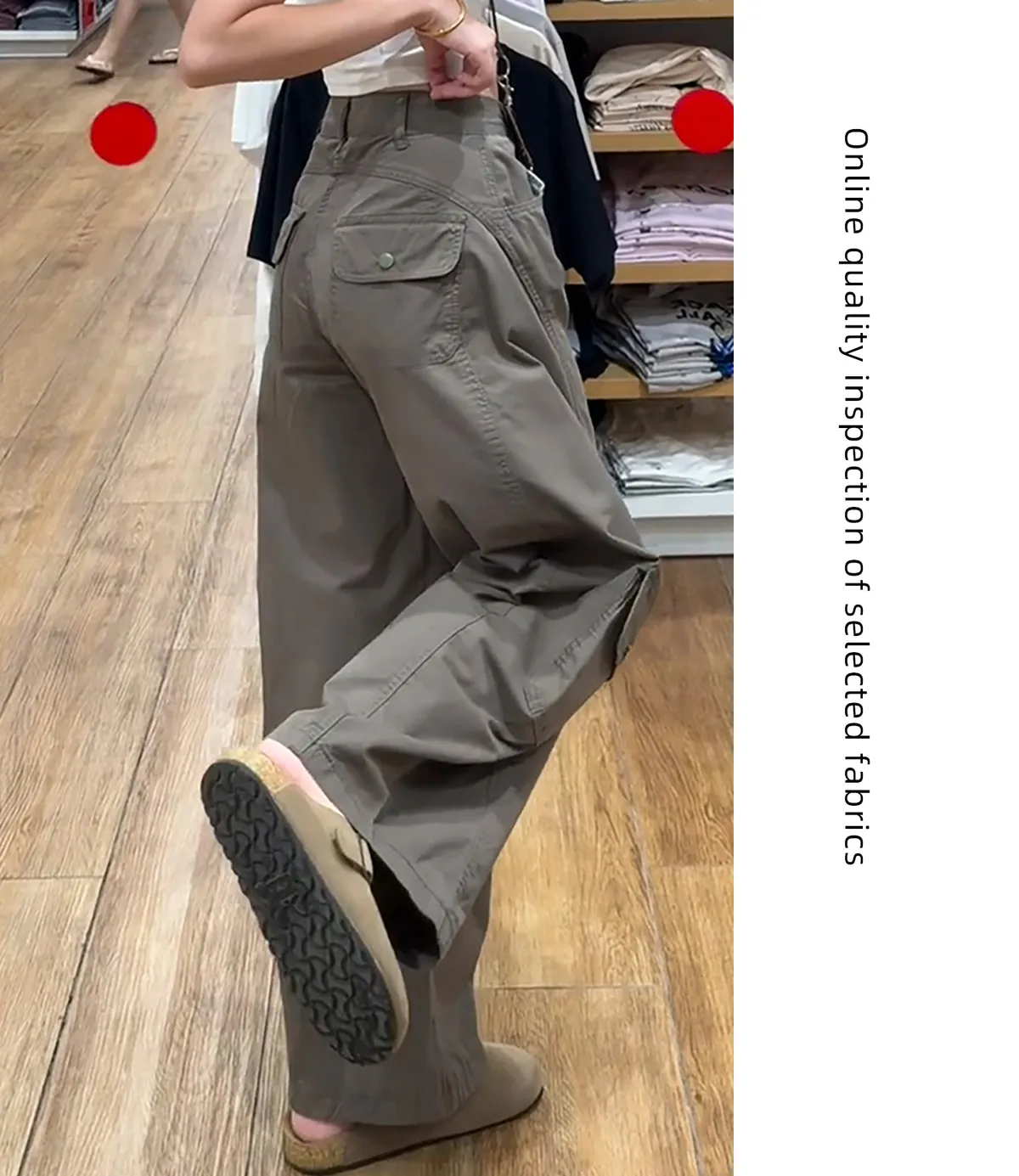 Women's Retro Wide-Leg Fleece-Lined Work Pants - High-Waisted, Petite Fit, Loose & Slimming Design for Autumn/Winter showcase 19