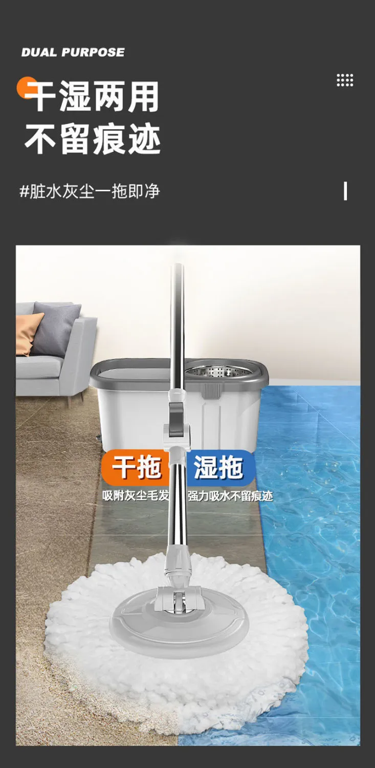 Automatic Dehydration Rotary Mop with Bucket - Household Floor Cleaning Artifact for Effortless Mopping and Drying - 2023 New Style YTO Clean showcase 3