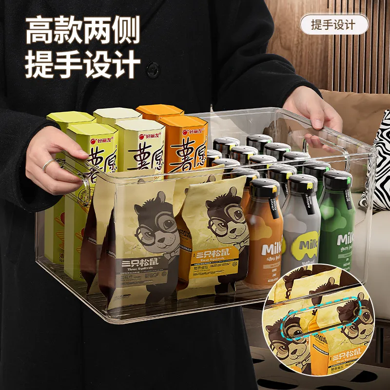 Transparent Acrylic Storage Rack Box for Desktop Sundries Snacks - Rectangular Plastic Organizer Basket for Home and Office thumbnail 4