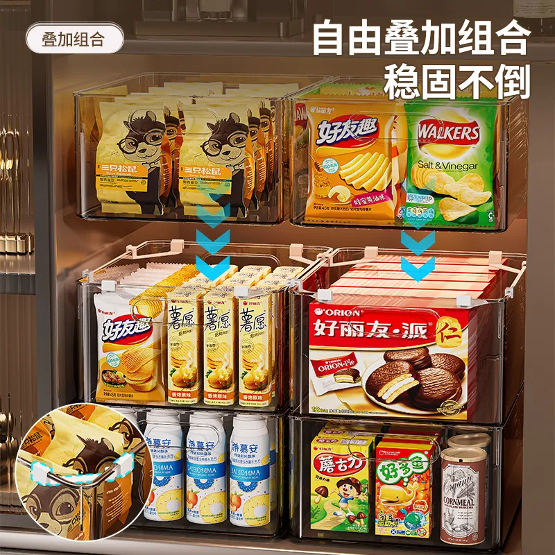Transparent Acrylic Storage Rack Box for Desktop Sundries Snacks - Rectangular Plastic Organizer Basket for Home and Office thumbnail 3