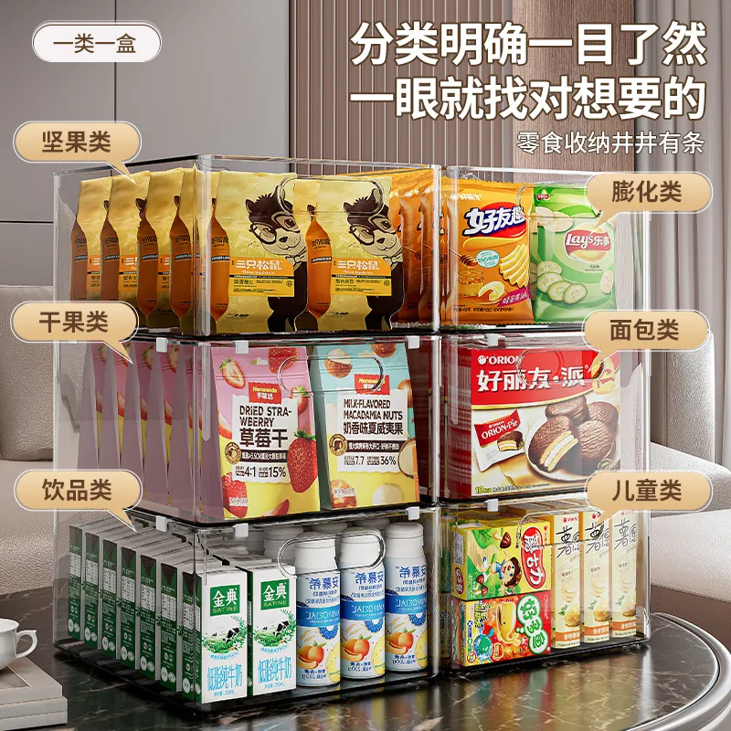 Transparent Acrylic Storage Rack Box for Desktop Sundries Snacks - Rectangular Plastic Organizer Basket for Home and Office thumbnail 2