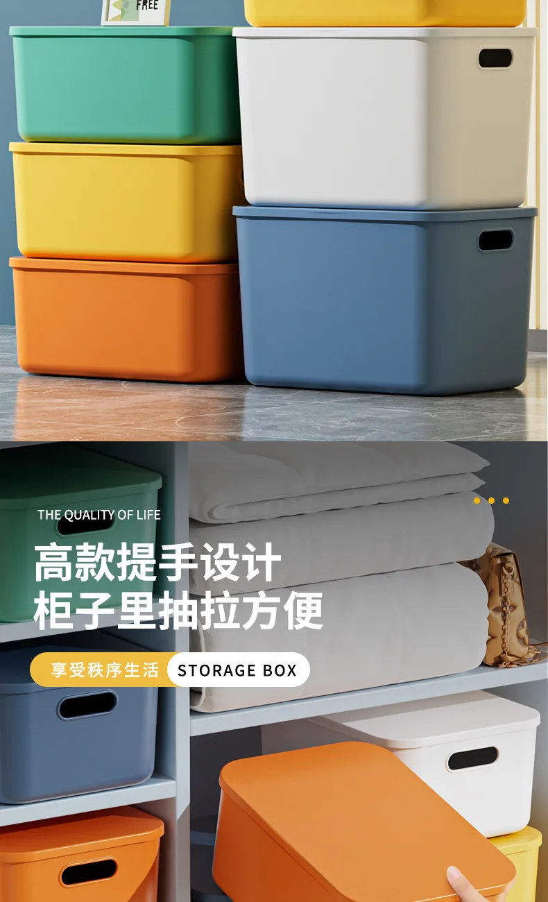 Large Capacity Sundry Storage Box with Lid for Home Dormitory Wardrobe Living Room Desktop Organization - Versatile Organizer for Snacks and Essentials showcase 6
