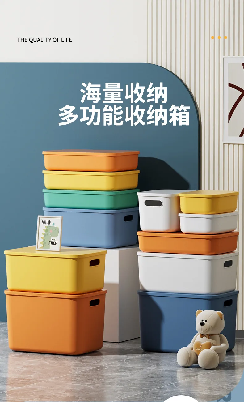 Large Capacity Sundry Storage Box with Lid for Home Dormitory Wardrobe Living Room Desktop Organization - Versatile Organizer for Snacks and Essentials showcase 1