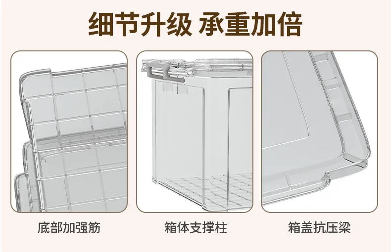 Clear Plastic Storage Box Organizer Container for Home Wardrobe Clothes Toys Snacks Large Capacity Stackable Durable showcase 11