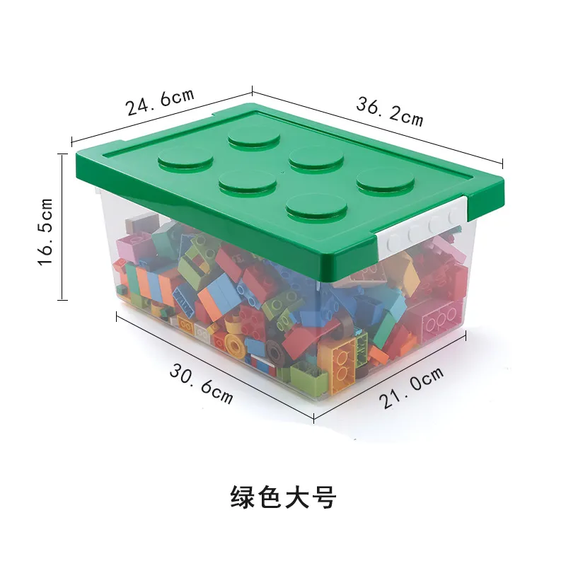 Large Transparent Kindergarten Toy Storage Box with Lid, Ideal for Building Blocks and Lego Storage, Durable Plastic Organizer for Kids' Playroom thumbnail 9