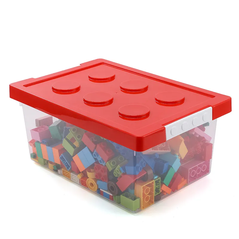 Large Transparent Kindergarten Toy Storage Box with Lid, Ideal for Building Blocks and Lego Storage, Durable Plastic Organizer for Kids' Playroom thumbnail 5