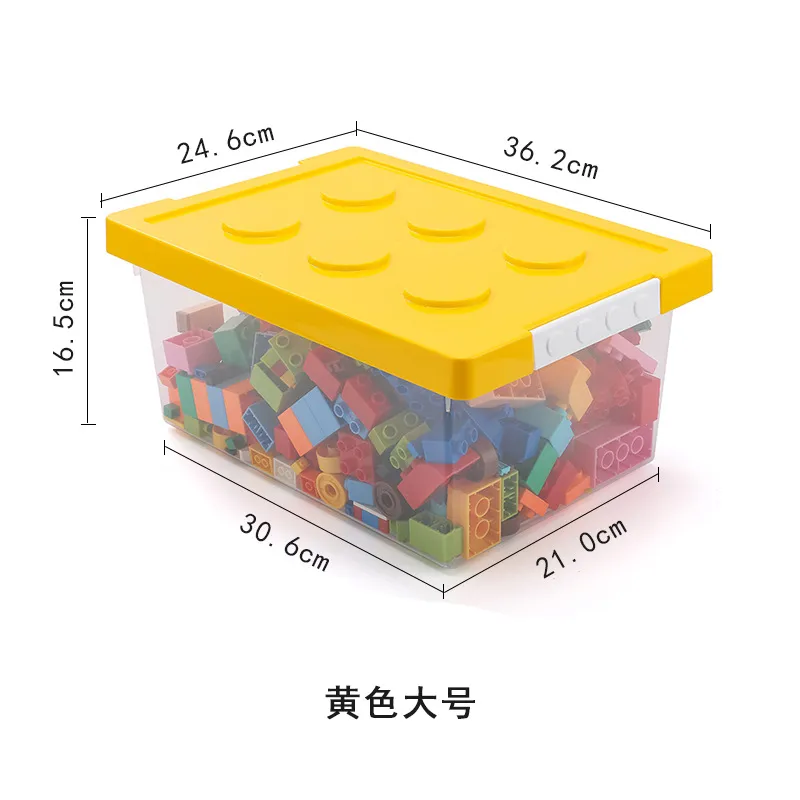 Large Transparent Kindergarten Toy Storage Box with Lid, Ideal for Building Blocks and Lego Storage, Durable Plastic Organizer for Kids' Playroom thumbnail 7