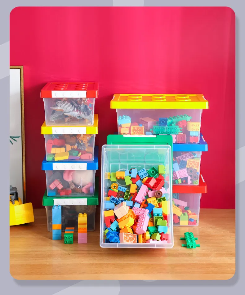 Large Transparent Kindergarten Toy Storage Box with Lid, Ideal for Building Blocks and Lego Storage, Durable Plastic Organizer for Kids' Playroom showcase 12