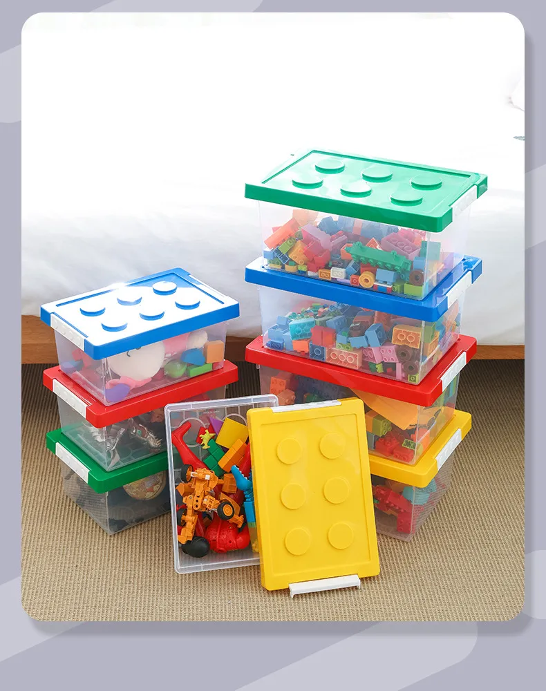 Large Transparent Kindergarten Toy Storage Box with Lid, Ideal for Building Blocks and Lego Storage, Durable Plastic Organizer for Kids' Playroom showcase 13