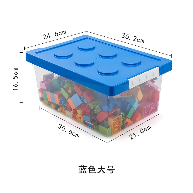 Large Transparent Kindergarten Toy Storage Box with Lid, Ideal for Building Blocks and Lego Storage, Durable Plastic Organizer for Kids' Playroom thumbnail 10