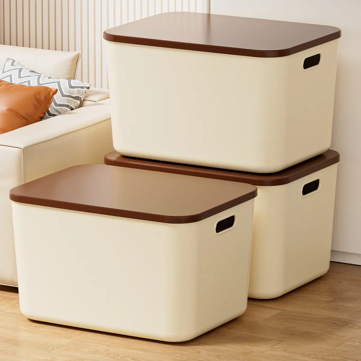 Multifunctional Storage Box with Lid - Versatile Organizer for Home Desktop, Snacks, Toys, Cosmetics, and Clothes Storage thumbnail 1