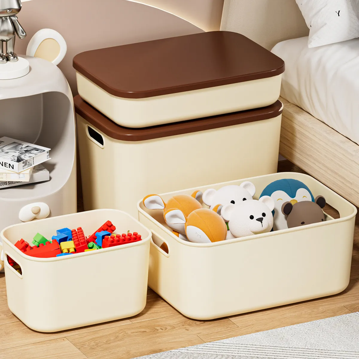 Multifunctional Storage Box with Lid - Versatile Organizer for Home Desktop, Snacks, Toys, Cosmetics, and Clothes Storage thumbnail 3