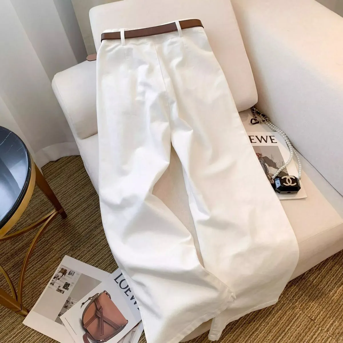 Women's White Wide-Leg Jeans 2026 - Korean Style Loose High-Waisted Straight Drapey Floor-Length Pants for Spring & Autumn showcase 5