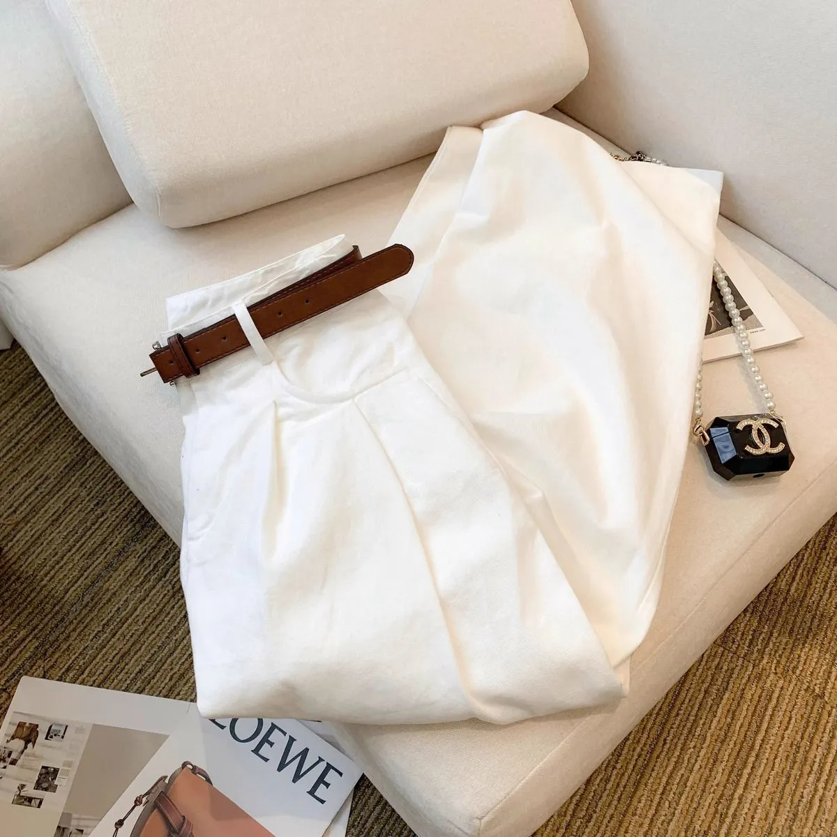 Women's White Wide-Leg Jeans 2026 - Korean Style Loose High-Waisted Straight Drapey Floor-Length Pants for Spring & Autumn showcase 6