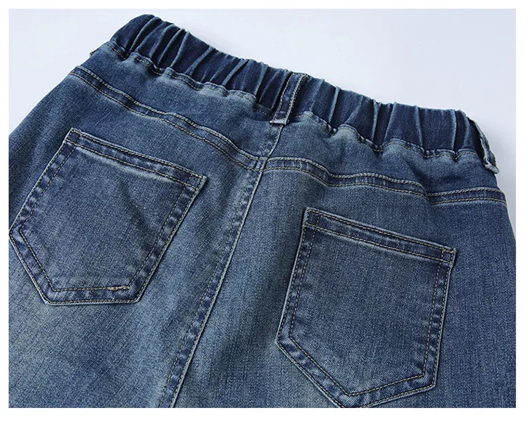 Women's High-Waisted Elastic Jeans - Loose Fit Nine-Point Straight Wide-Leg Pants for Spring/Fall, Slimming & Taller Look, Large Size Available showcase 20