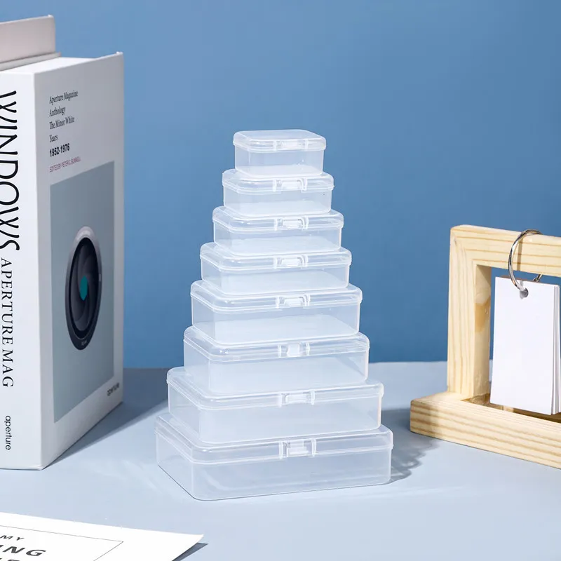 Transparent Square Plastic Storage Box for Small Items - Ideal for Jewelry, Earplugs, Beads, Fishing Gear, and Spare Parts Organization showcase 2