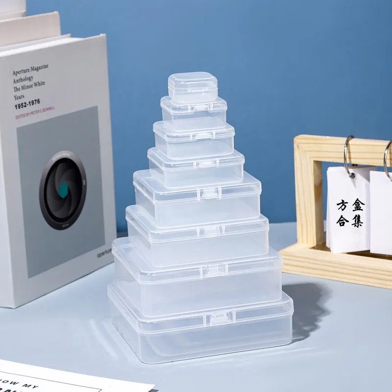 Transparent Square Plastic Storage Box for Small Items - Ideal for Jewelry, Earplugs, Beads, Fishing Gear, and Spare Parts Organization showcase 1