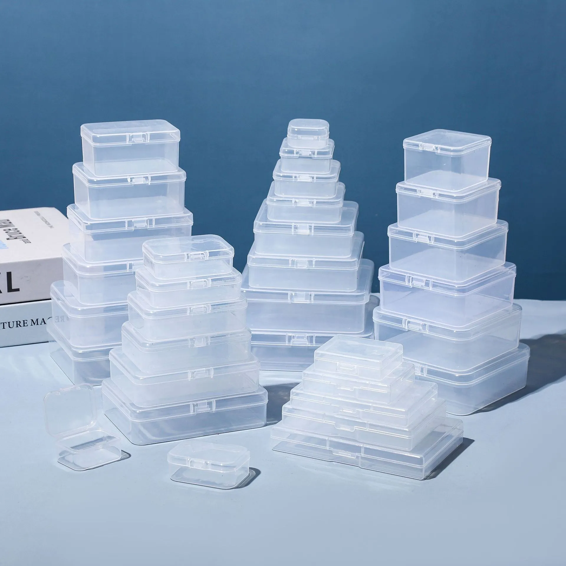 Transparent Square Plastic Storage Box for Small Items - Ideal for Jewelry, Earplugs, Beads, Fishing Gear, and Spare Parts Organization thumbnail 2