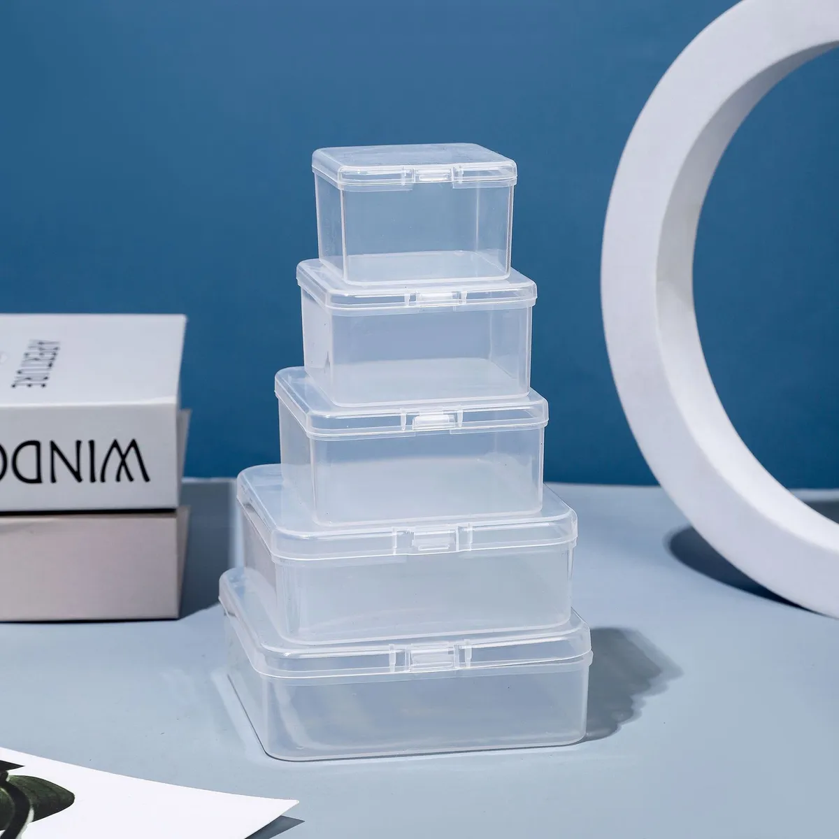 Transparent Square Plastic Storage Box for Small Items - Ideal for Jewelry, Earplugs, Beads, Fishing Gear, and Spare Parts Organization showcase 3