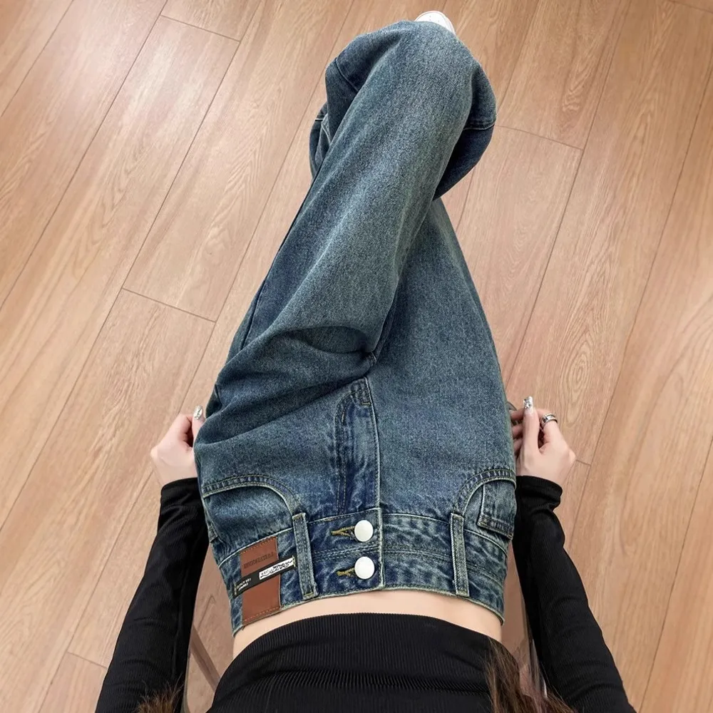 Women's High Waist Slimming Jeans Plus Size Chubby Girl Loose Straight Leg Pants - Spring 2025 Fashion thumbnail 1