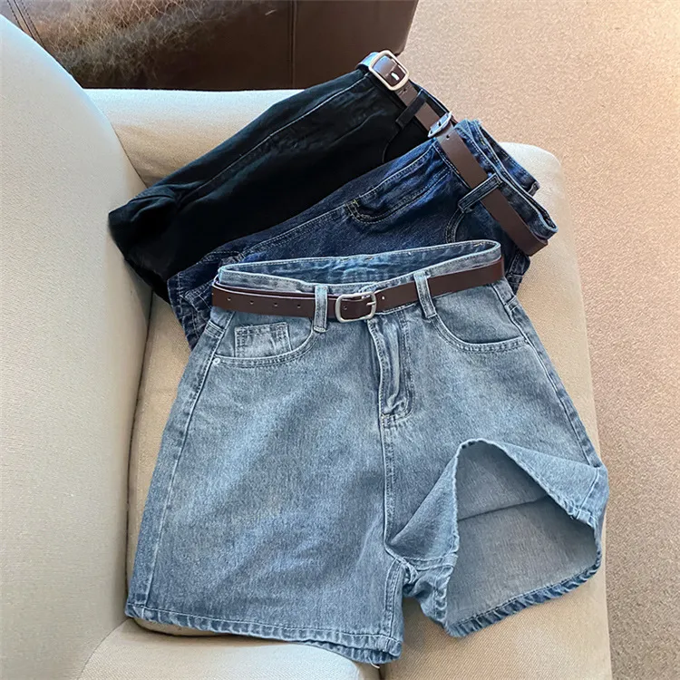 Women's High Waist Denim Shorts Summer Trendy Loose Wide Leg A-Thong Pants - Slimming Internet Popular All-Match Hot Style showcase 18