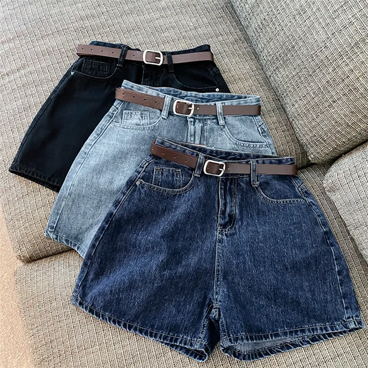 Women's High Waist Denim Shorts Summer Trendy Loose Wide Leg A-Thong Pants - Slimming Internet Popular All-Match Hot Style thumbnail 3