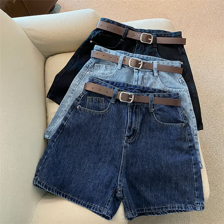 Women's High Waist Denim Shorts Summer Trendy Loose Wide Leg A-Thong Pants - Slimming Internet Popular All-Match Hot Style showcase 2