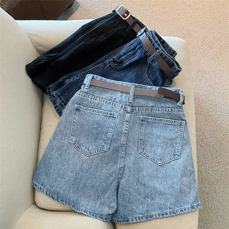 Women's High Waist Denim Shorts Summer Trendy Loose Wide Leg A-Thong Pants - Slimming Internet Popular All-Match Hot Style showcase 16