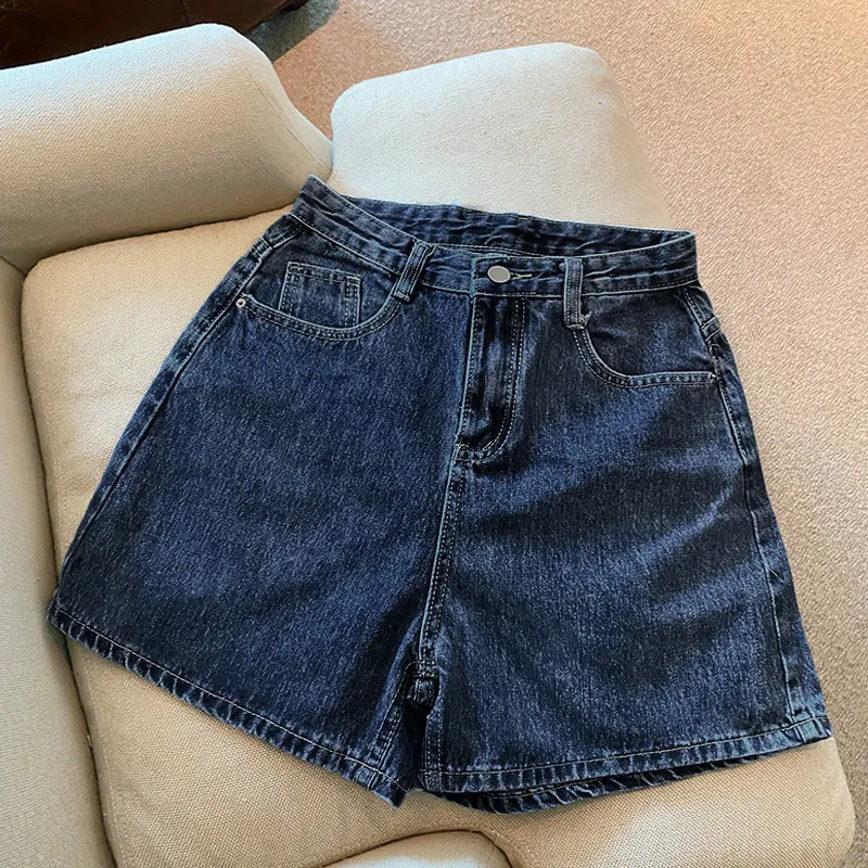 Women's High Waist Denim Shorts Summer Trendy Loose Wide Leg A-Thong Pants - Slimming Internet Popular All-Match Hot Style thumbnail 7