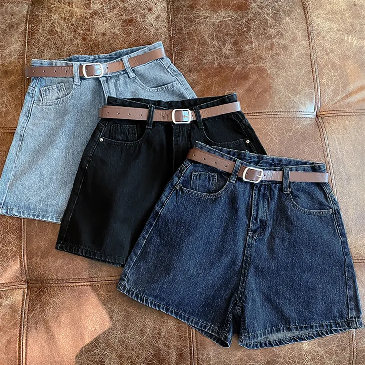 Women's High Waist Denim Shorts Summer Trendy Loose Wide Leg A-Thong Pants - Slimming Internet Popular All-Match Hot Style showcase 20