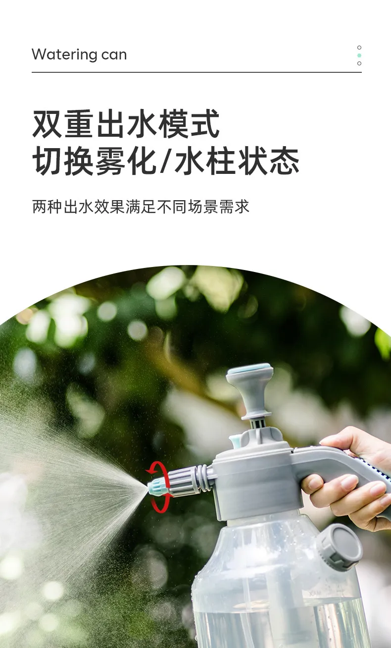 3L Transparent Explosion-Proof Watering Can with 2L Rotating Nozzle, Air Pressure Sprayer for Garden Flowers, Home Cleaning, and Outdoor Use showcase 8