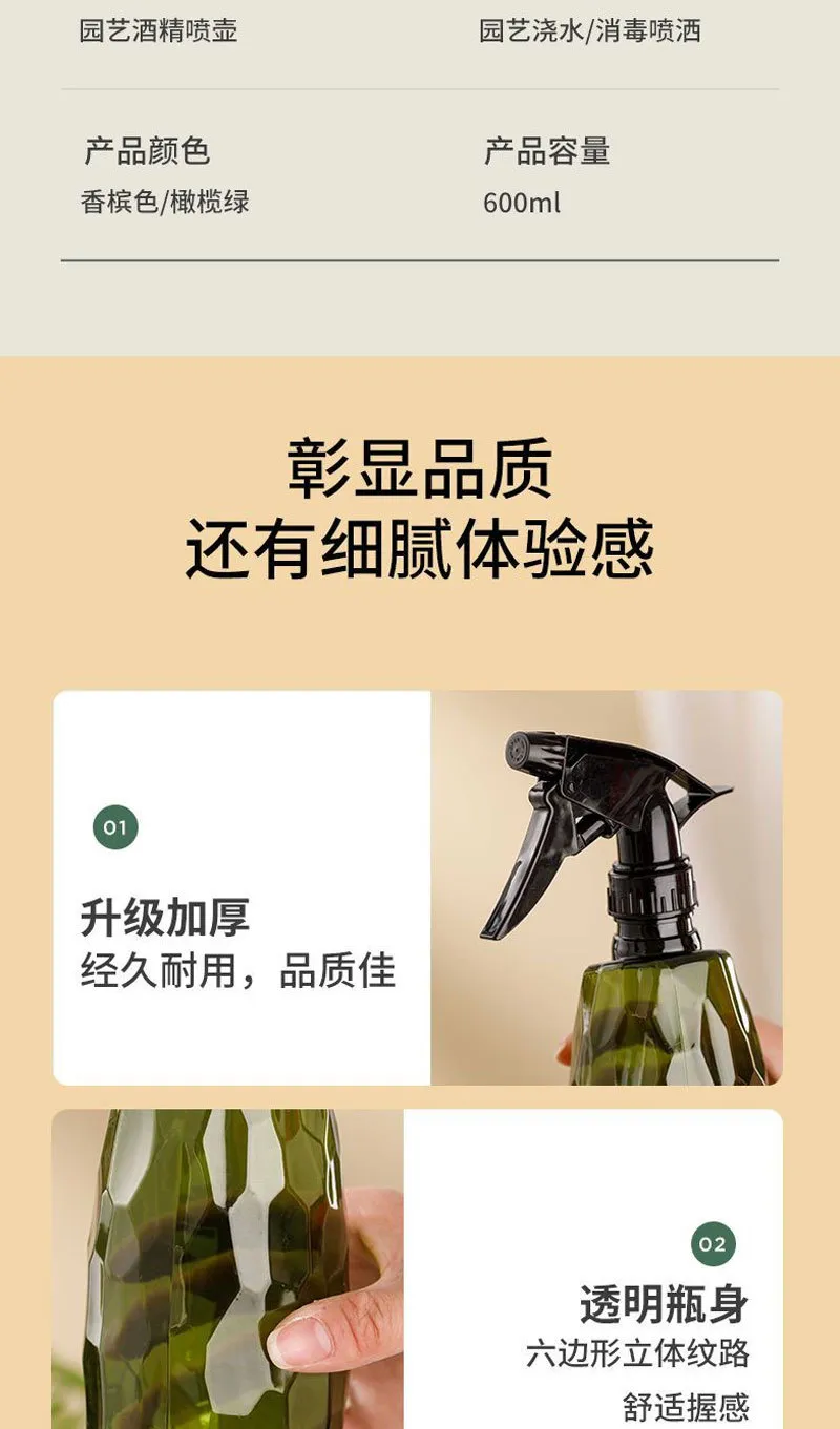 500ml Multifunctional Household Disinfection Spray Bottle & Watering Can with Fine Mist Sprayer for Flowers and Plants showcase 9