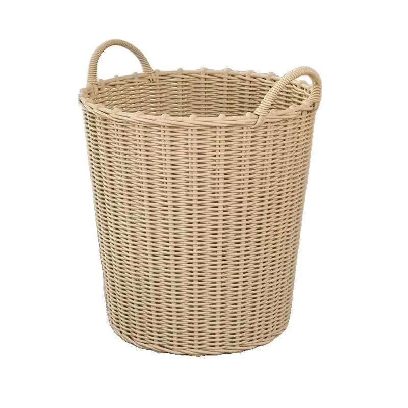 Large Capacity Woven Laundry Basket for Clothes Storage - Household Dirty Clothes Hamper with Handles, Ideal for Bathrooms and Bedrooms thumbnail 5