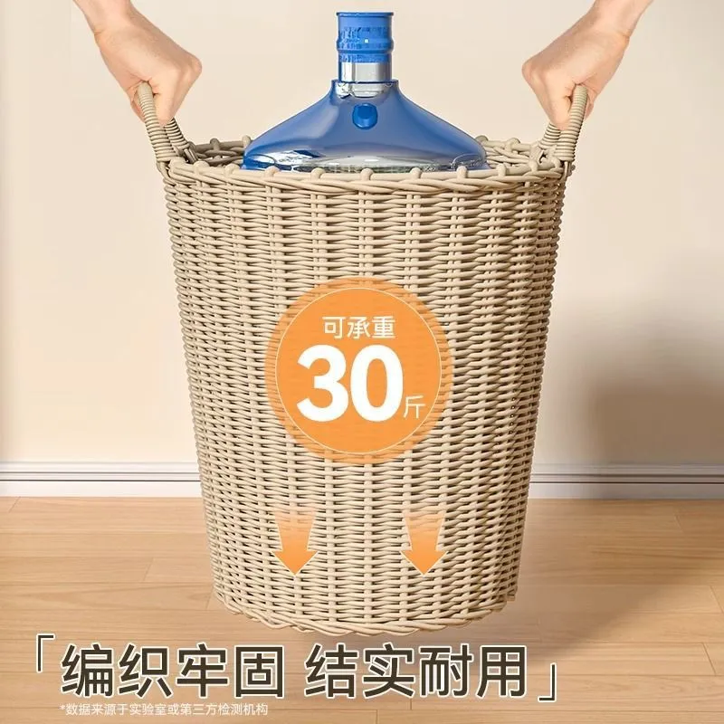 Large Capacity Woven Laundry Basket for Clothes Storage - Household Dirty Clothes Hamper with Handles, Ideal for Bathrooms and Bedrooms thumbnail 3