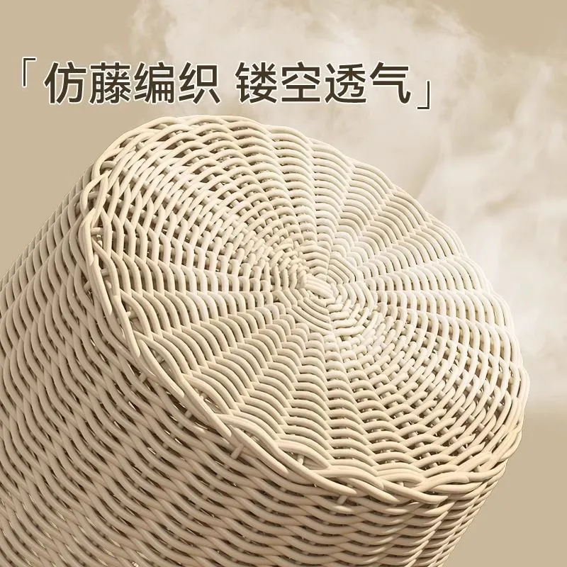 Large Capacity Woven Laundry Basket for Clothes Storage - Household Dirty Clothes Hamper with Handles, Ideal for Bathrooms and Bedrooms thumbnail 4