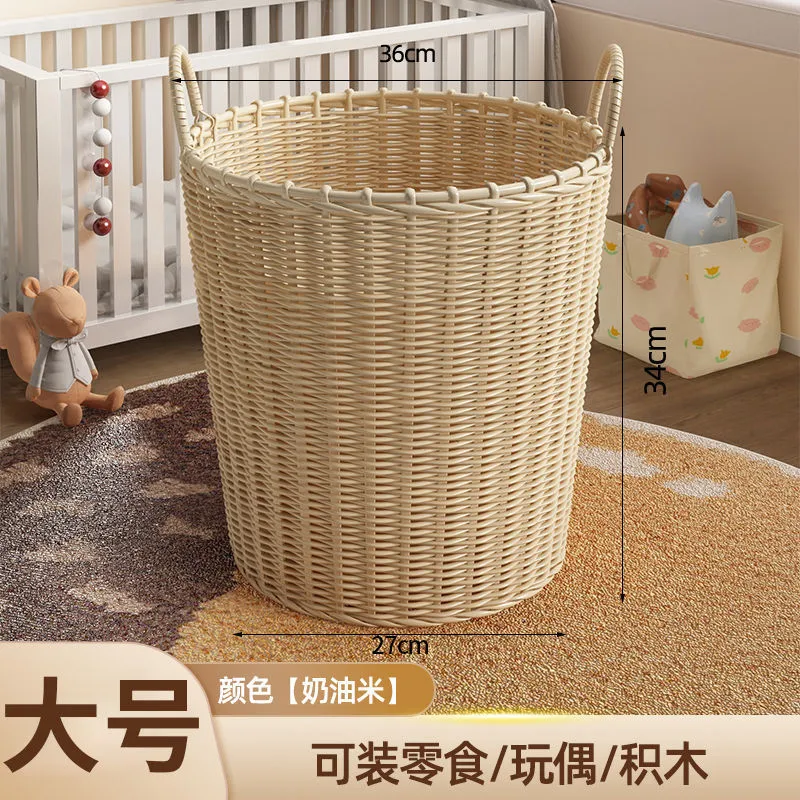 Large Capacity Woven Laundry Basket for Clothes Storage - Household Dirty Clothes Hamper with Handles, Ideal for Bathrooms and Bedrooms thumbnail 8